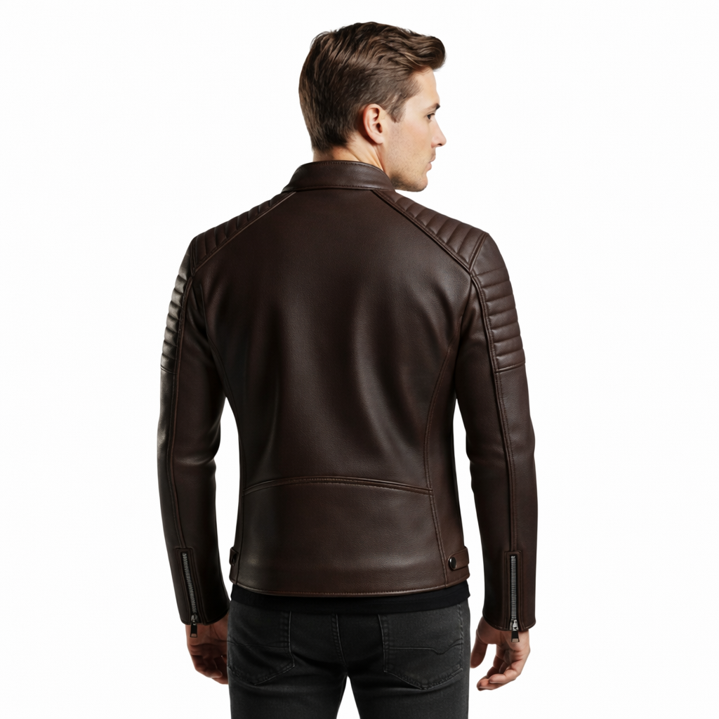 Men's Midnight Espresso Café Racer Leather Jacket