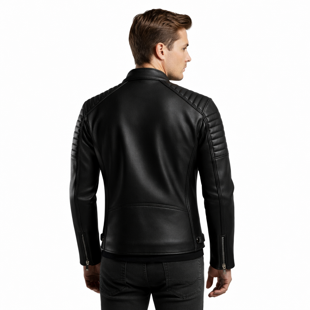Men's Black Café Racer Leather Jacket