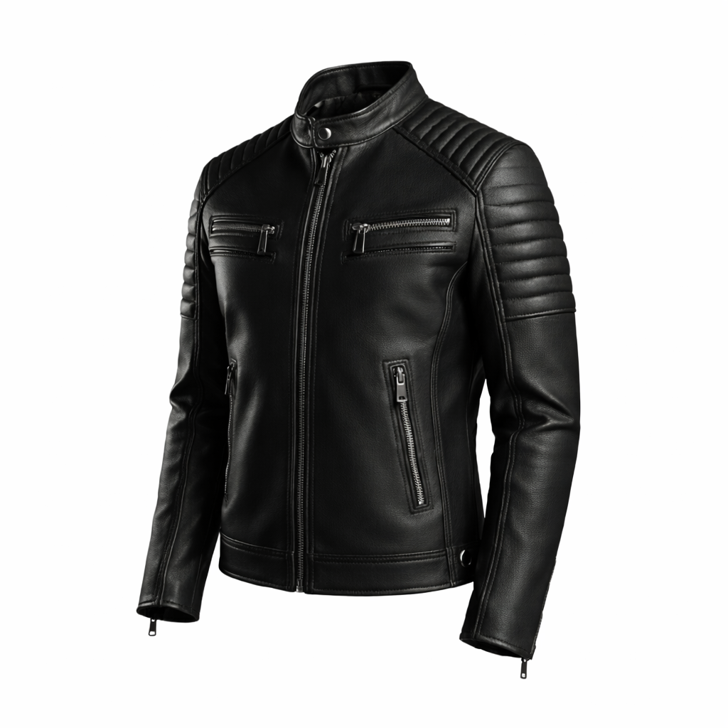 Men's Black Café Racer Leather Jacket
