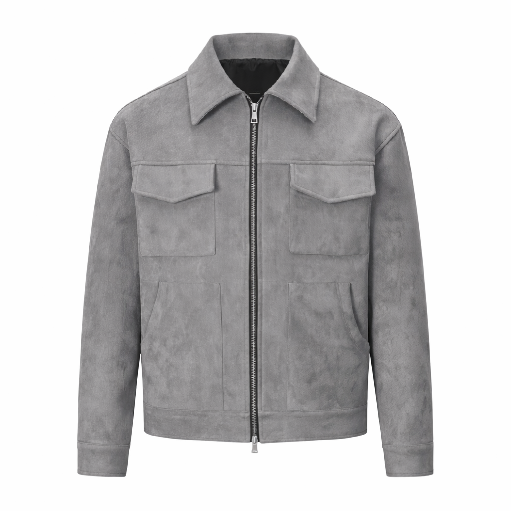 Men's Trucker-style suede jacket