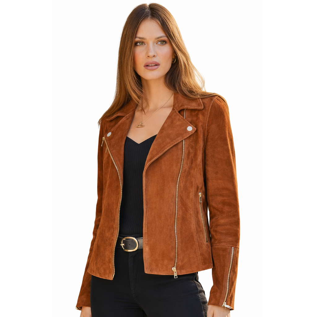 Women's Suede Biker Jacket