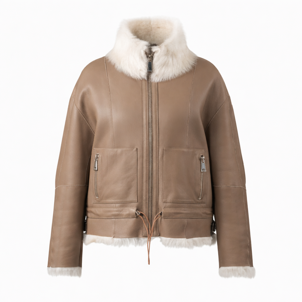 Women's Aurora Shearling-Trimmed Aviator Jacket