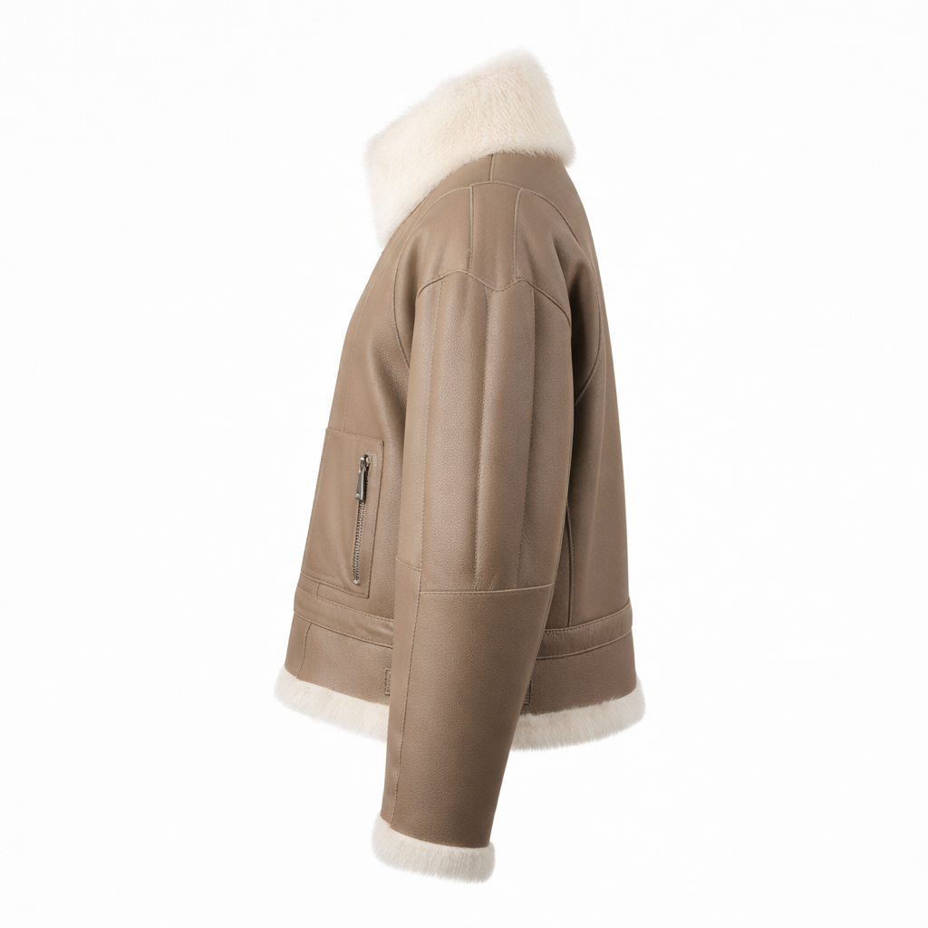 Women's Aurora Shearling-Trimmed Aviator Jacket