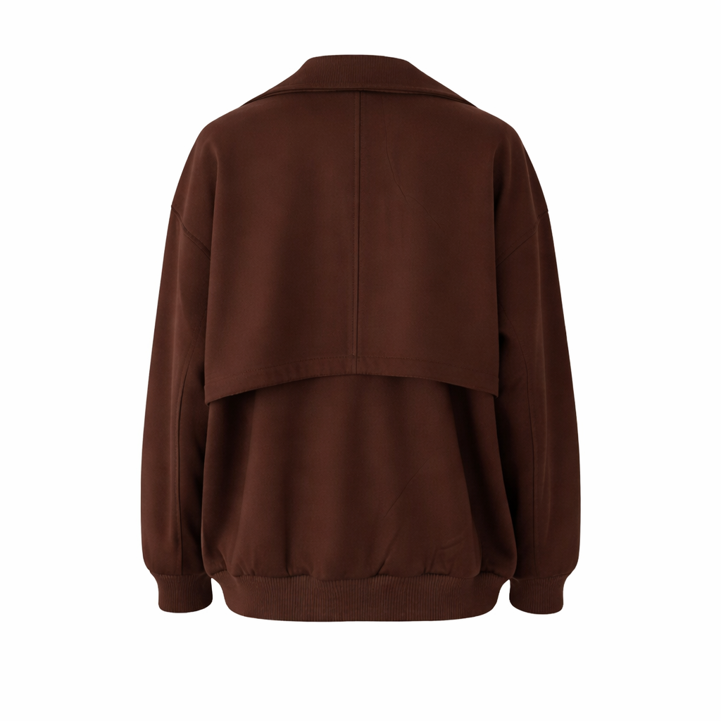 Women's Suede Oversized Bomber Jacket