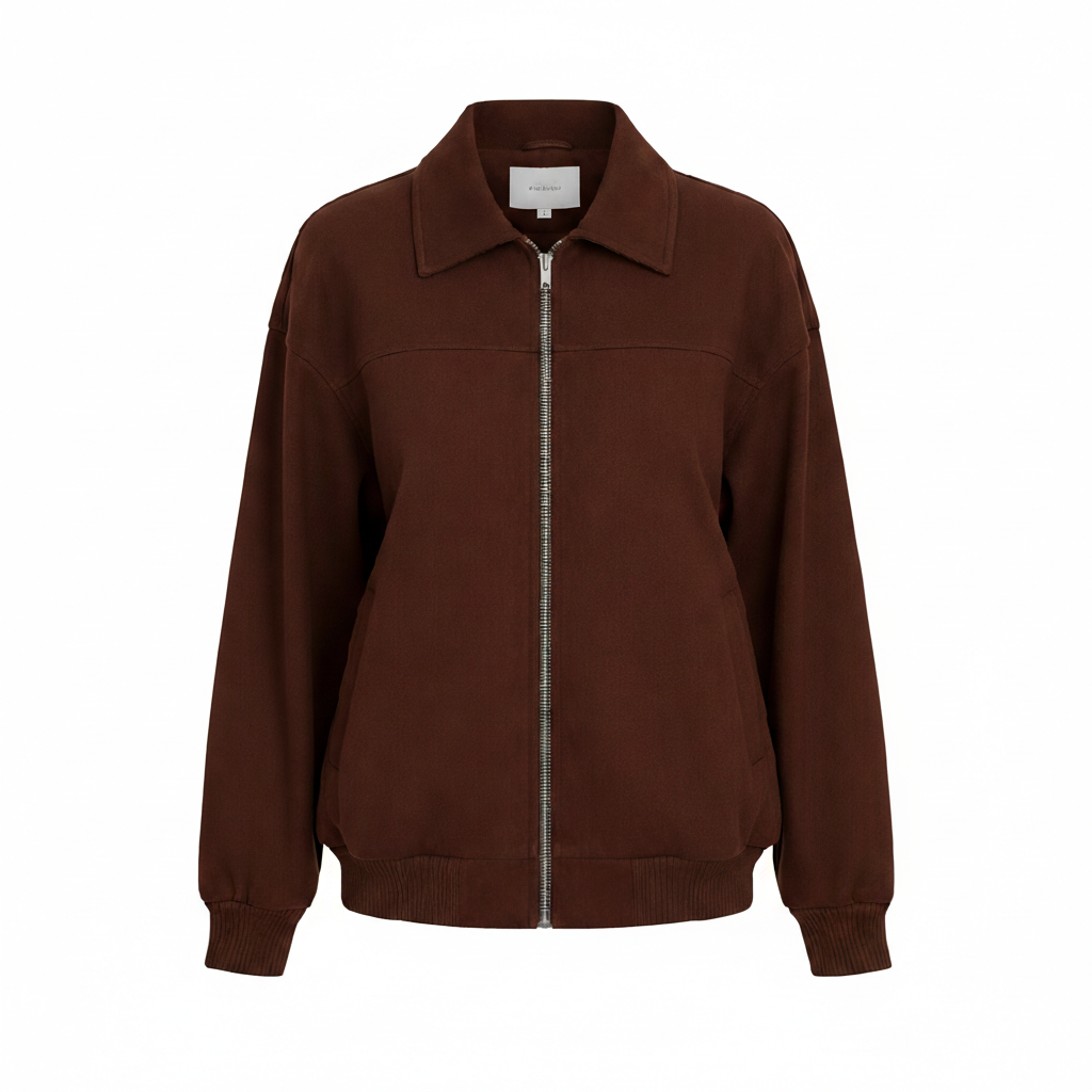 Women's Suede Oversized Bomber Jacket