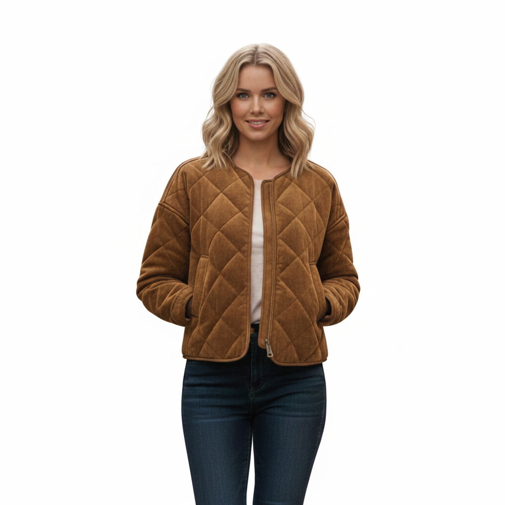 Women's Diamond-Quilted Suede Jacket