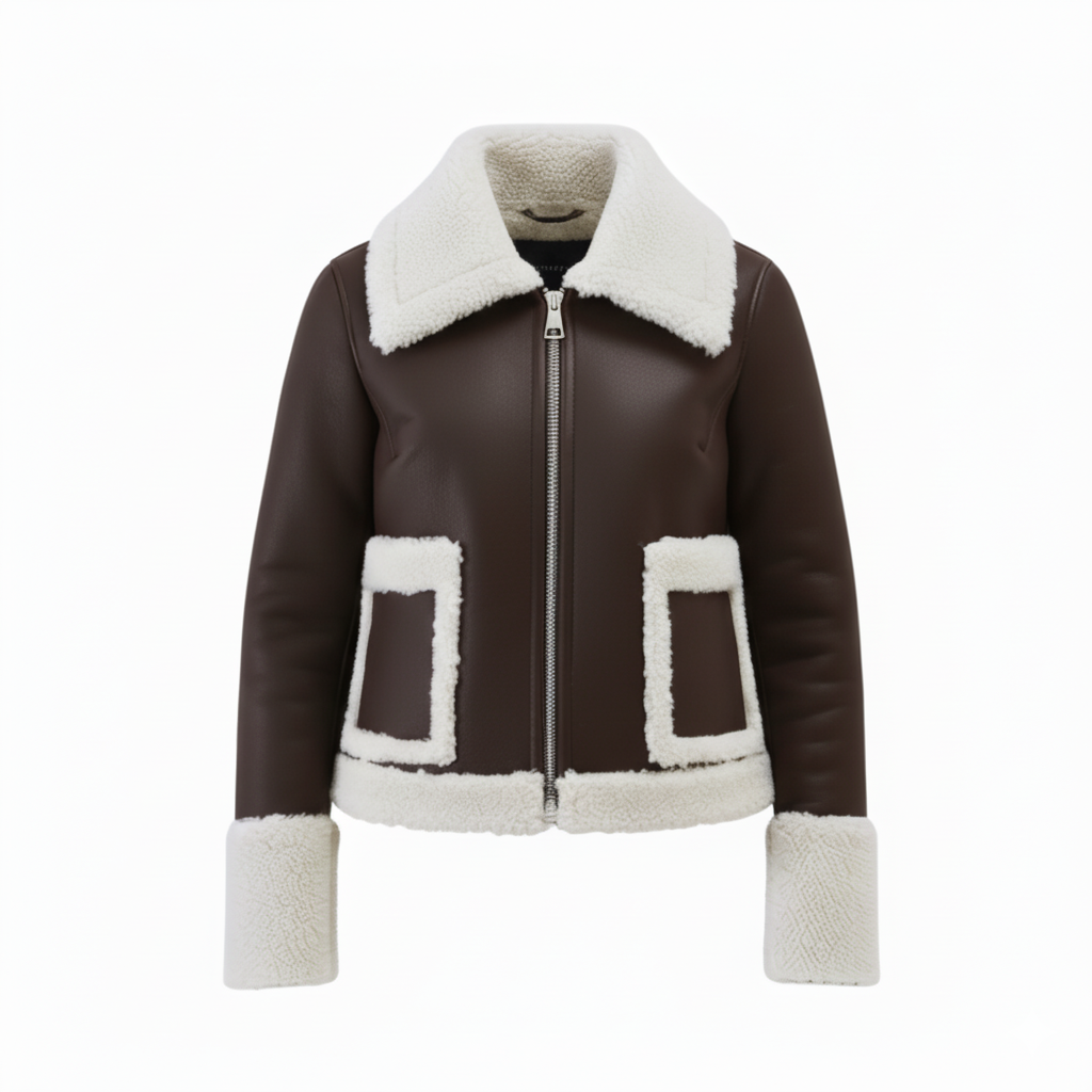 Women's Espresso Aviator Shearling Jacket