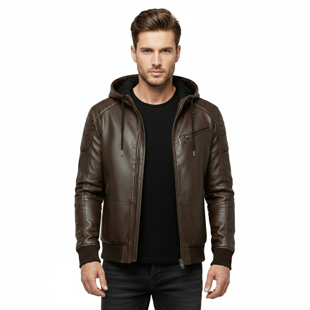 Men's Ironwood Hooded Leather Jacket