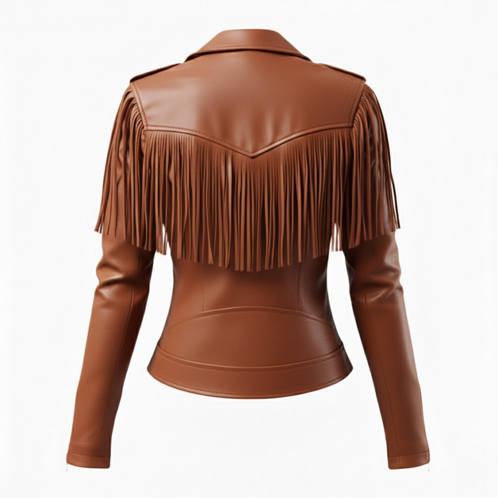 Women's Fringe Moto Leather Jacket