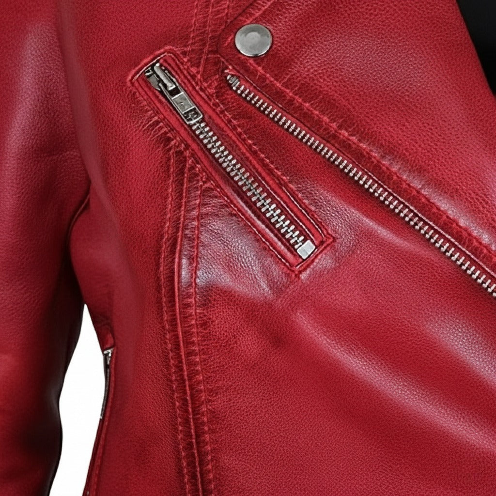 Women's Leather Biker Jacket