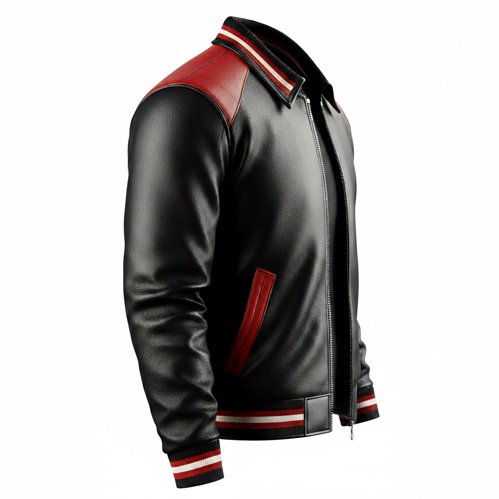 Men's Crimson Apex Racer Leather Jacket