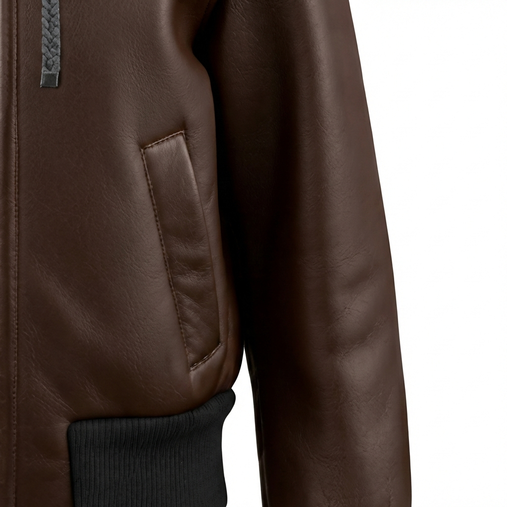 Women's Shearling-Lined hooded Leather jacket