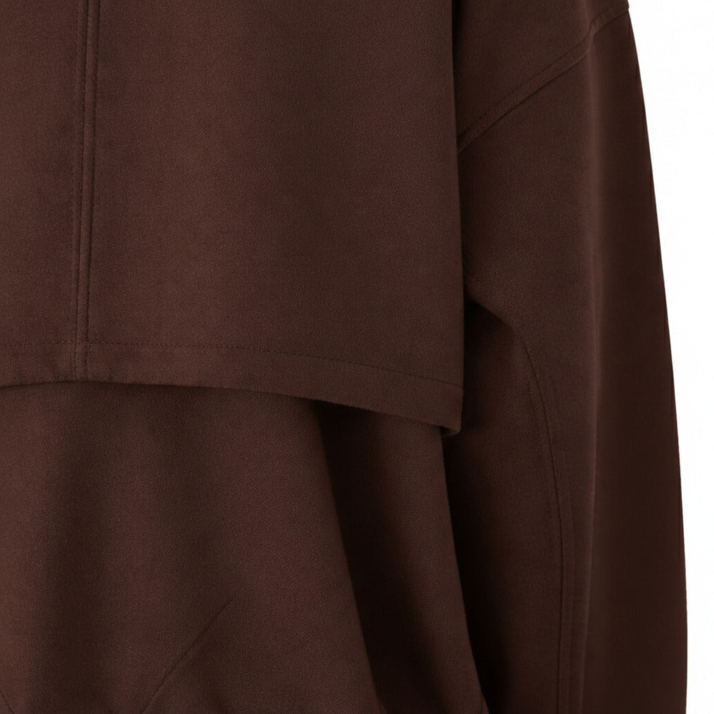 Women's Suede Oversized Bomber Jacket