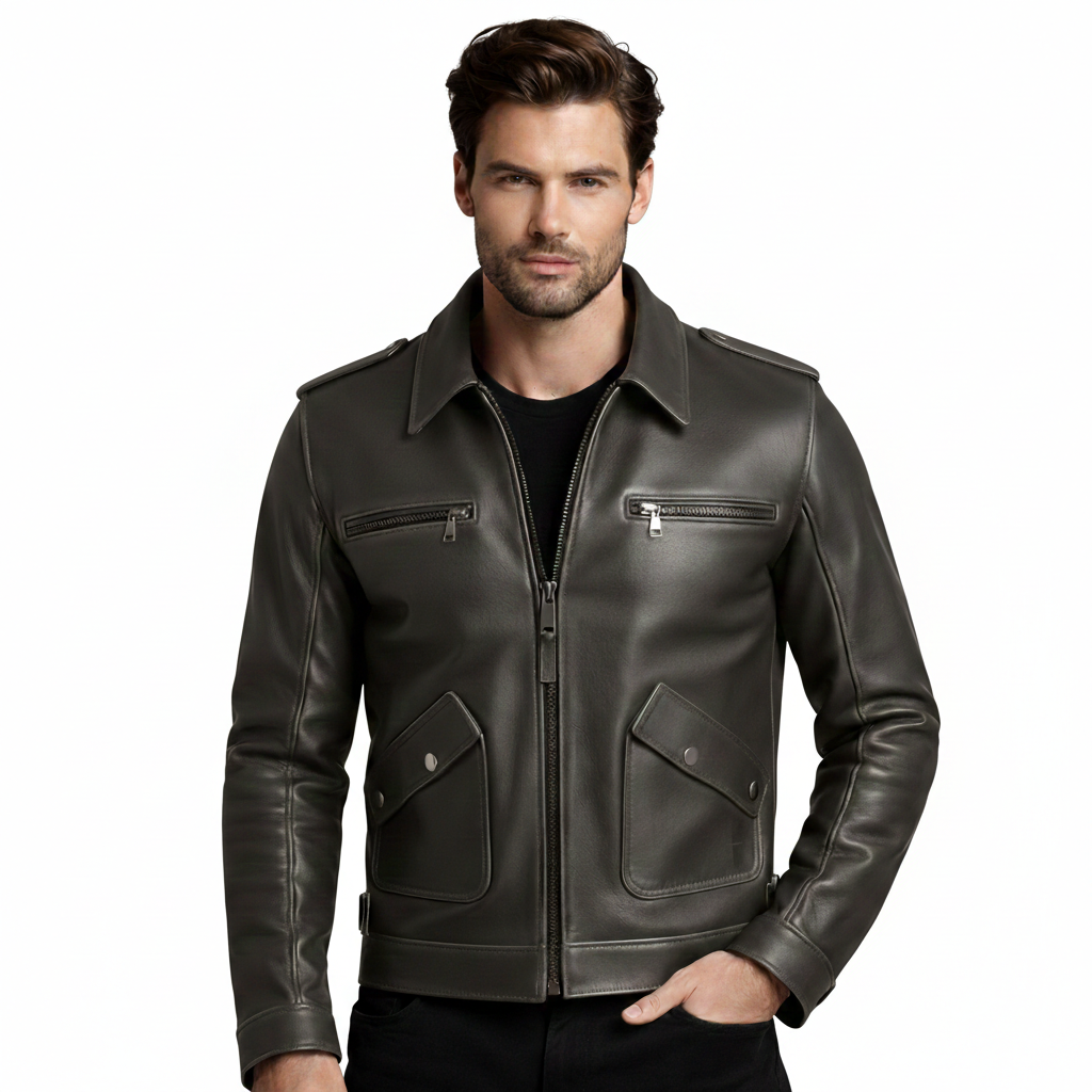 Men's Cafe Racer Leather Jacket