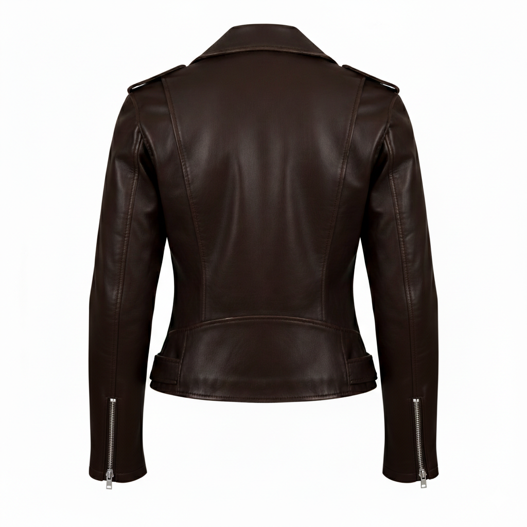 Women's Midnight Espresso Leather Biker Jacket