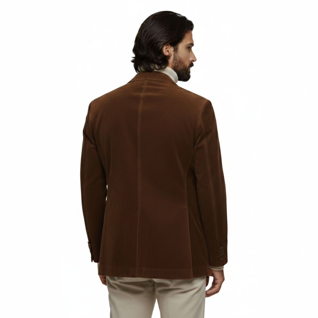 Men's Deep Tobacco Brown Suede Coat