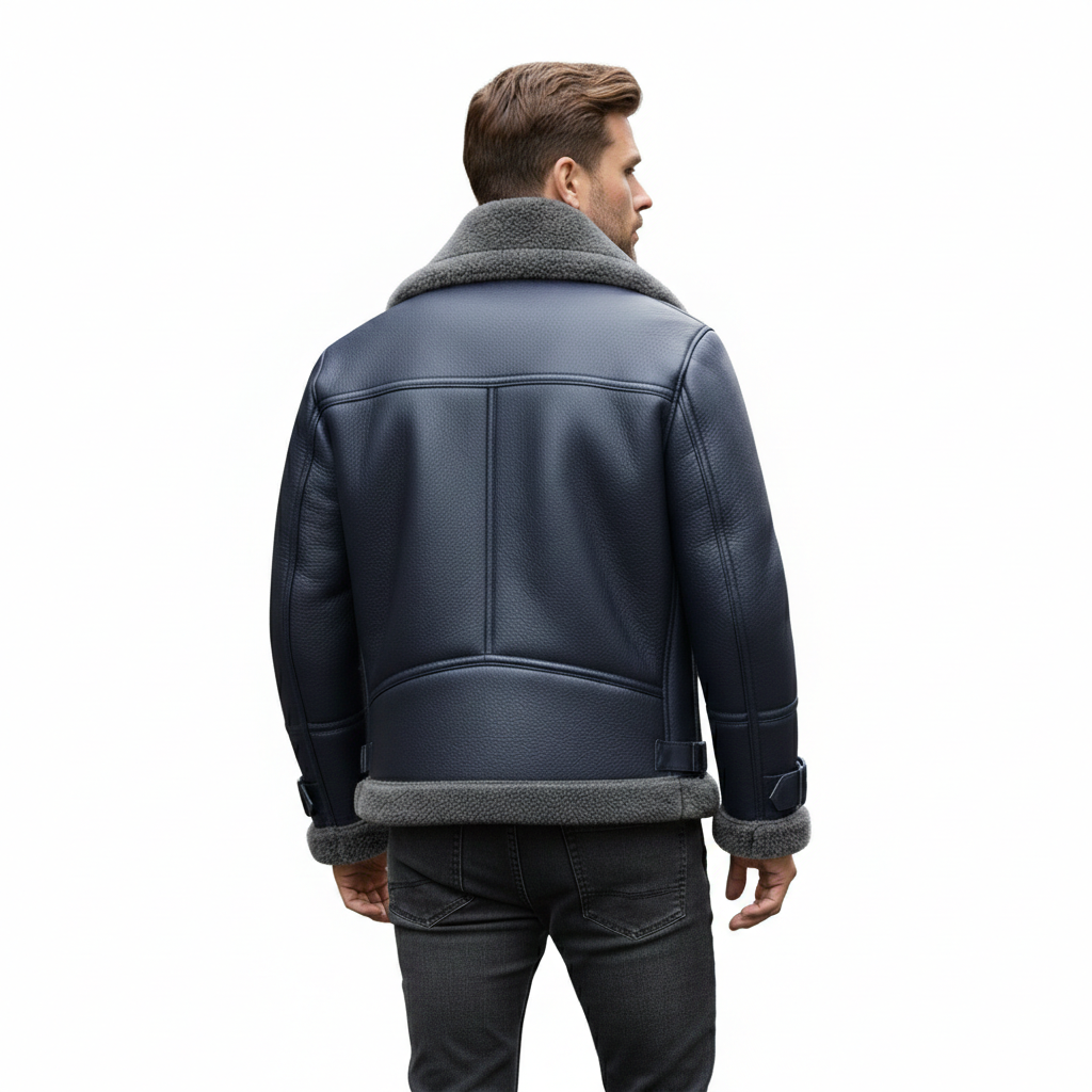 Men's Shearling Aviator Leather Jacket