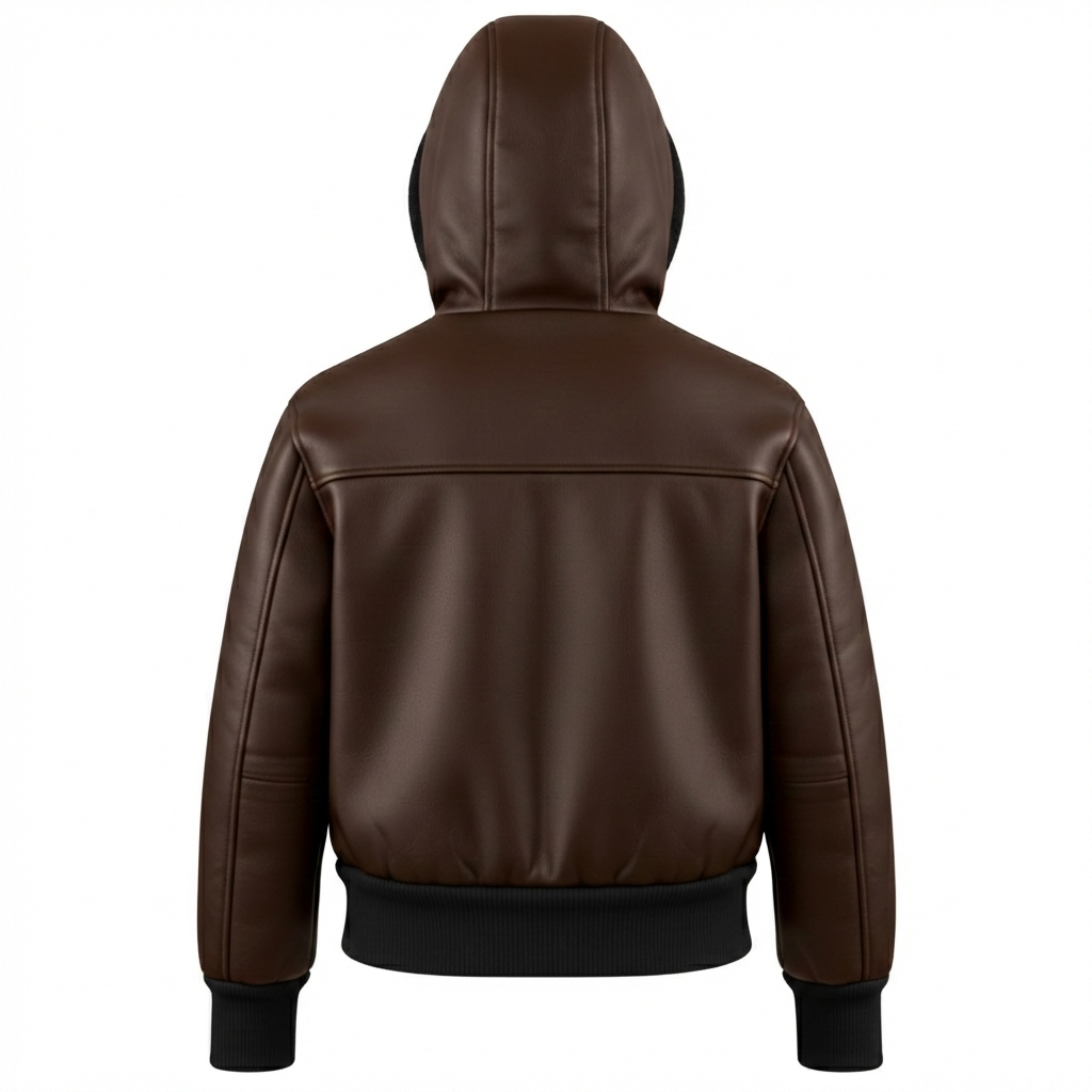 Women's Shearling-Lined hooded Leather jacket
