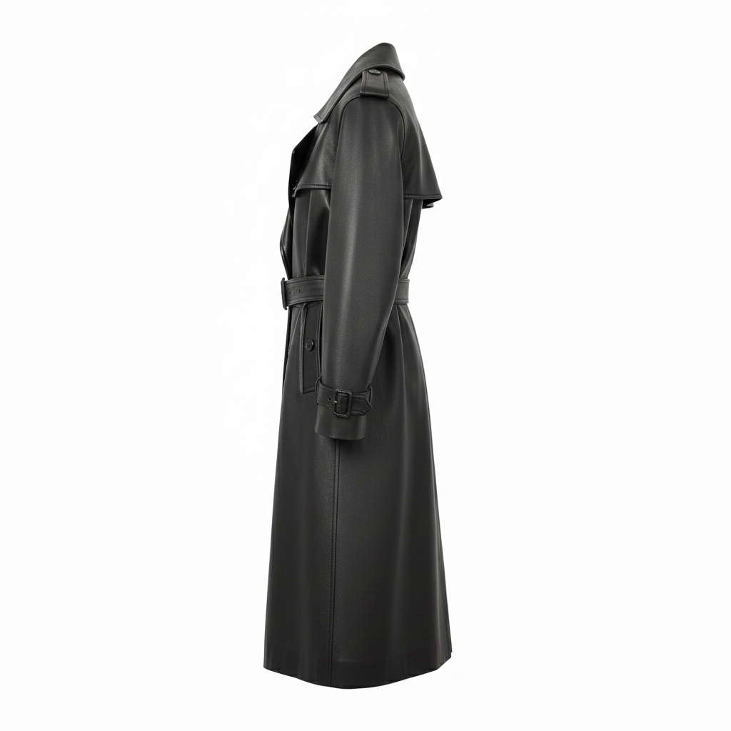 Women's Full-Length Leather Trench
