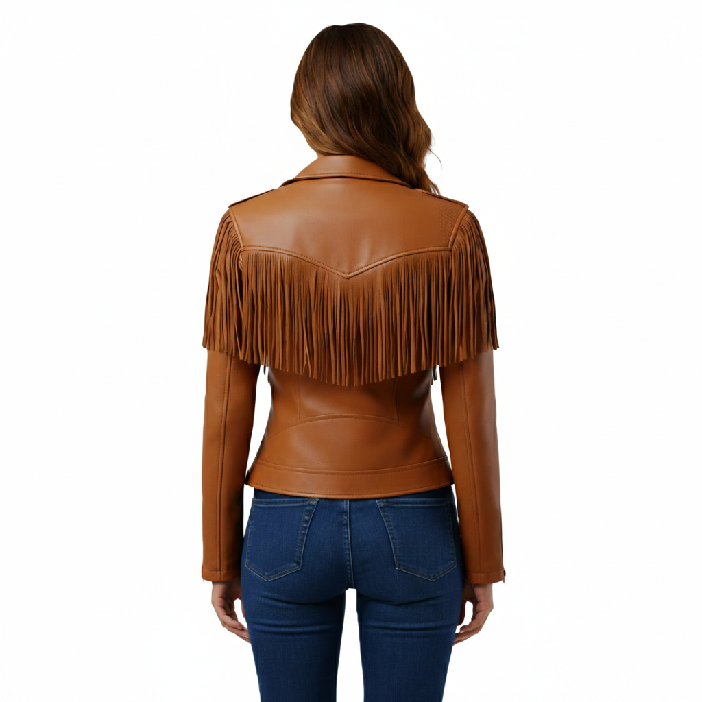 Women's Fringe Moto Leather Jacket