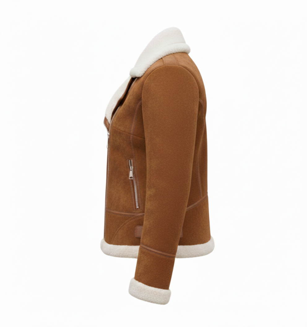 Women's Aspen Suede Shearling Aviator Jacket