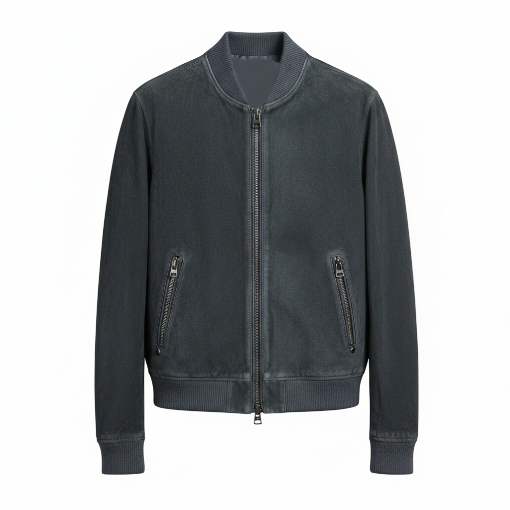 Men's Suede Bomber Jacket
