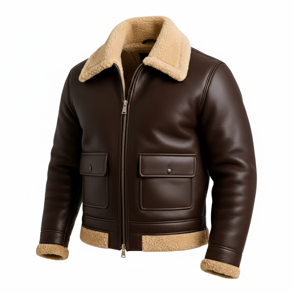 Men's Leather Aviator Jacket