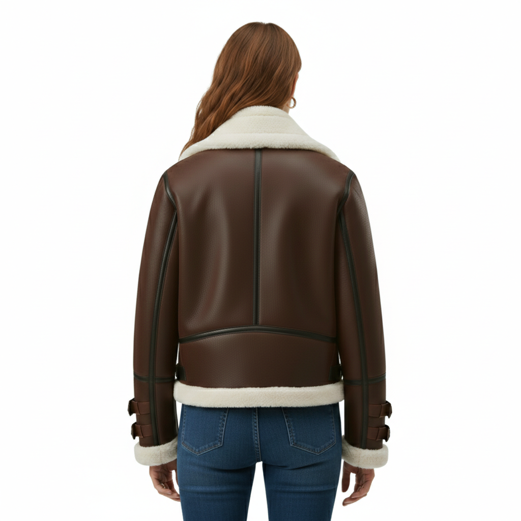 Women's Aviatrix Shearling Biker Jacket