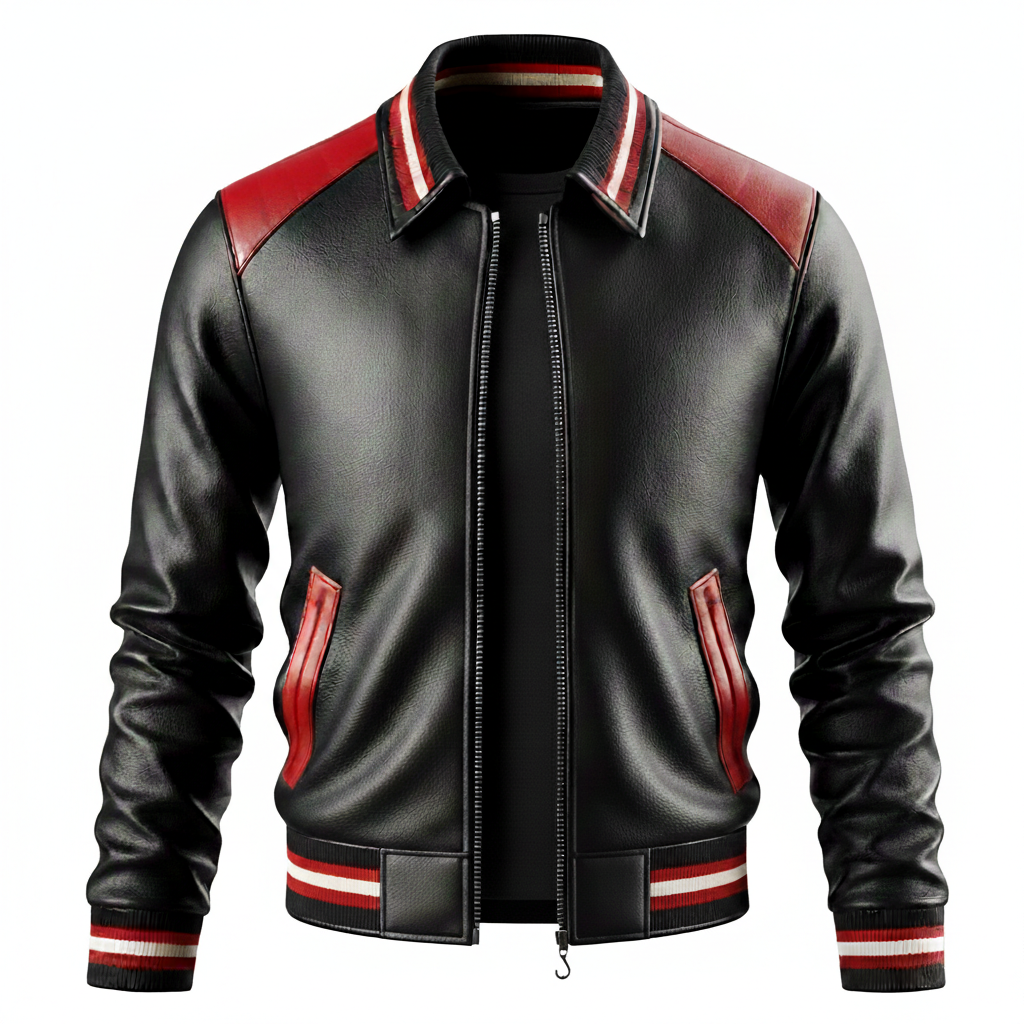 Men's Crimson Apex Racer Leather Jacket