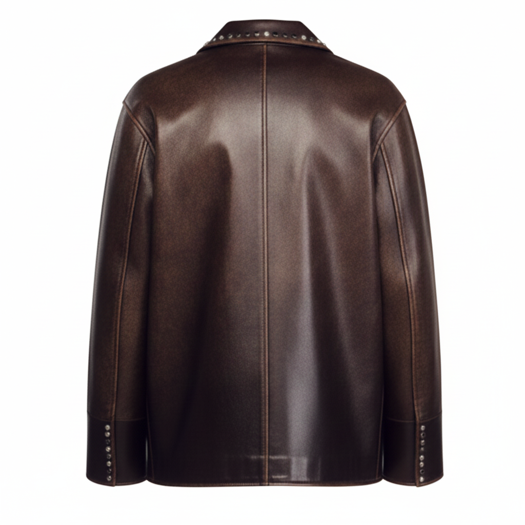 Women's Studded Leather Blazer