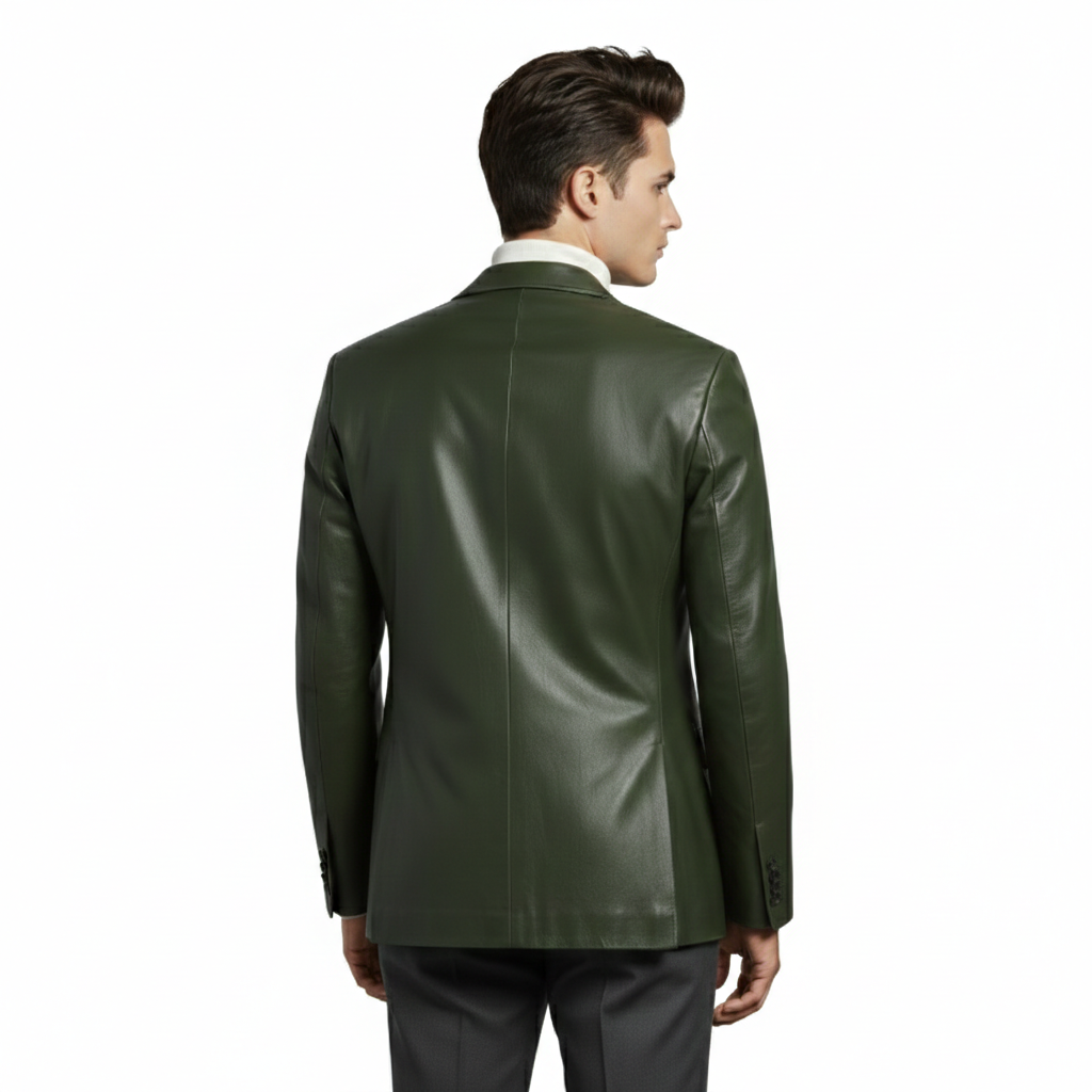 Men's Forest Pine Executive Leather Blazer