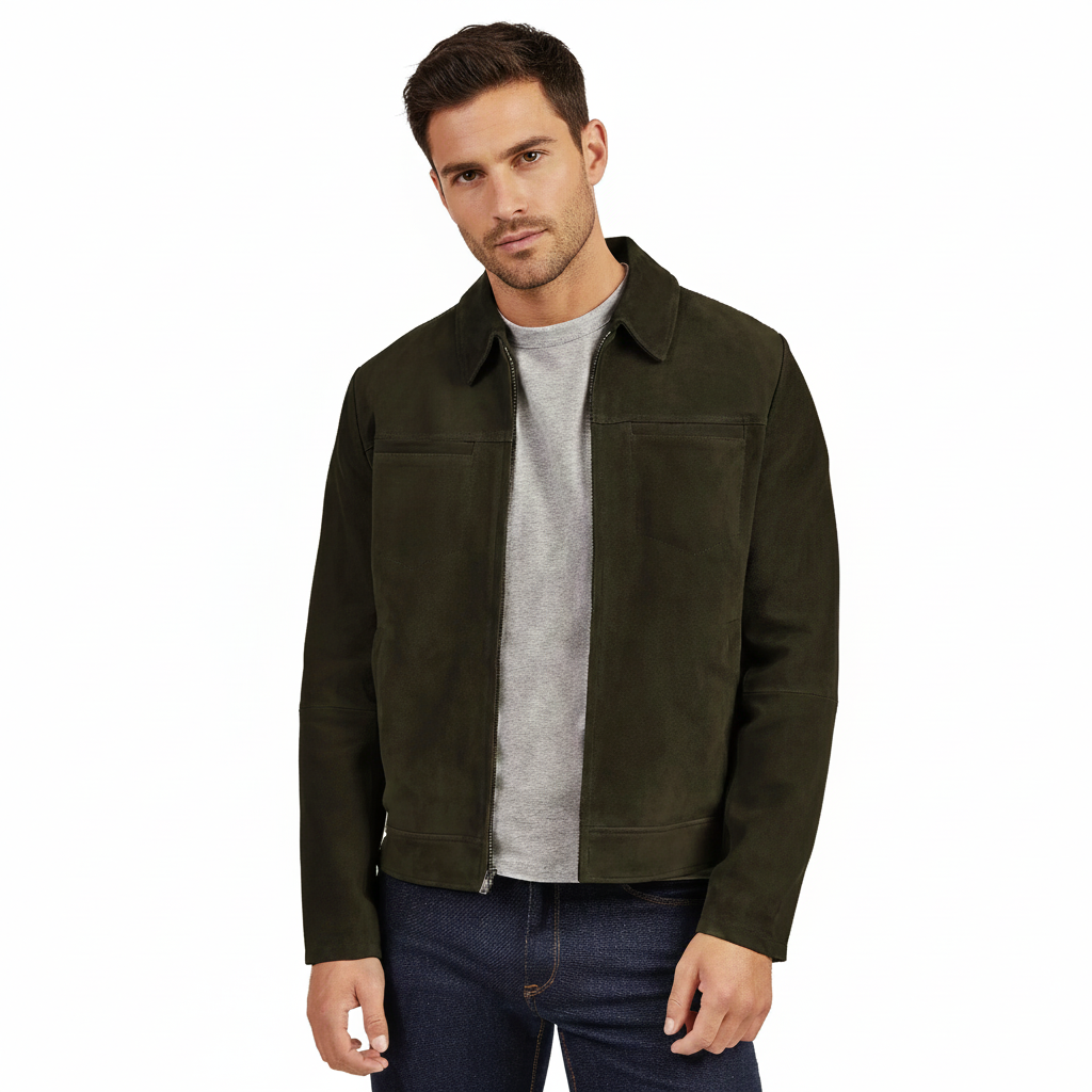 Men's Suede Trucker Jacket