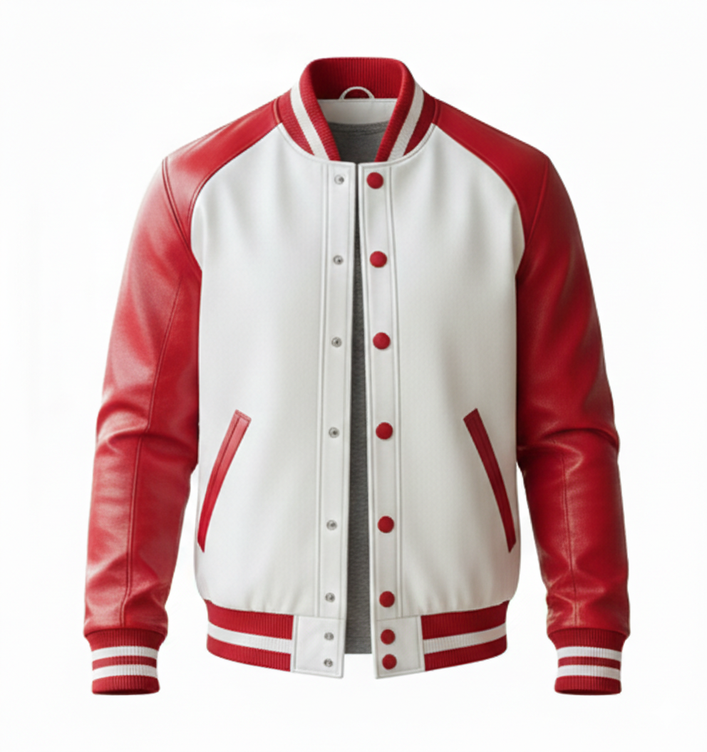 Men's Varsity Bomber Leather Jacket