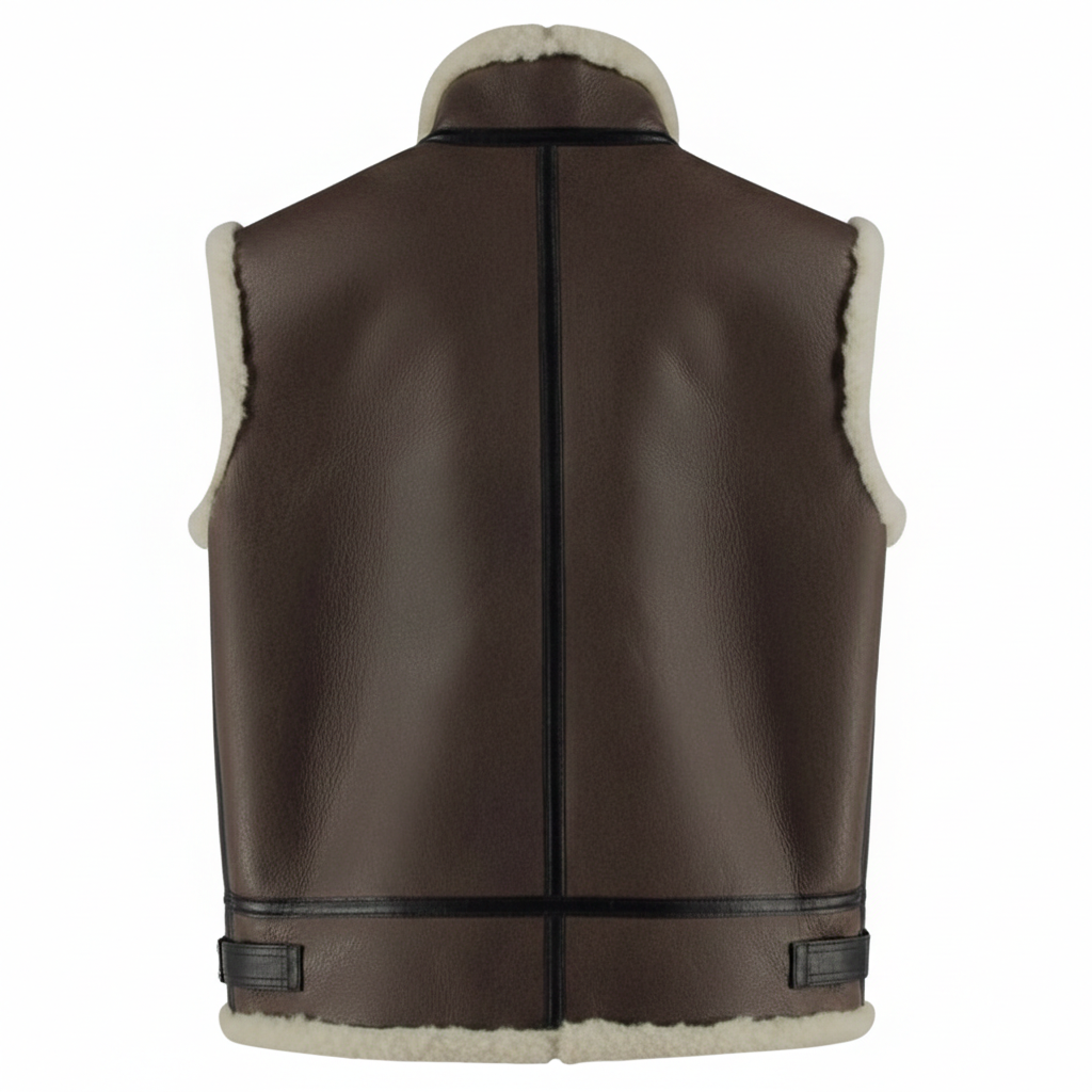 Men's Leather Shearling Vest