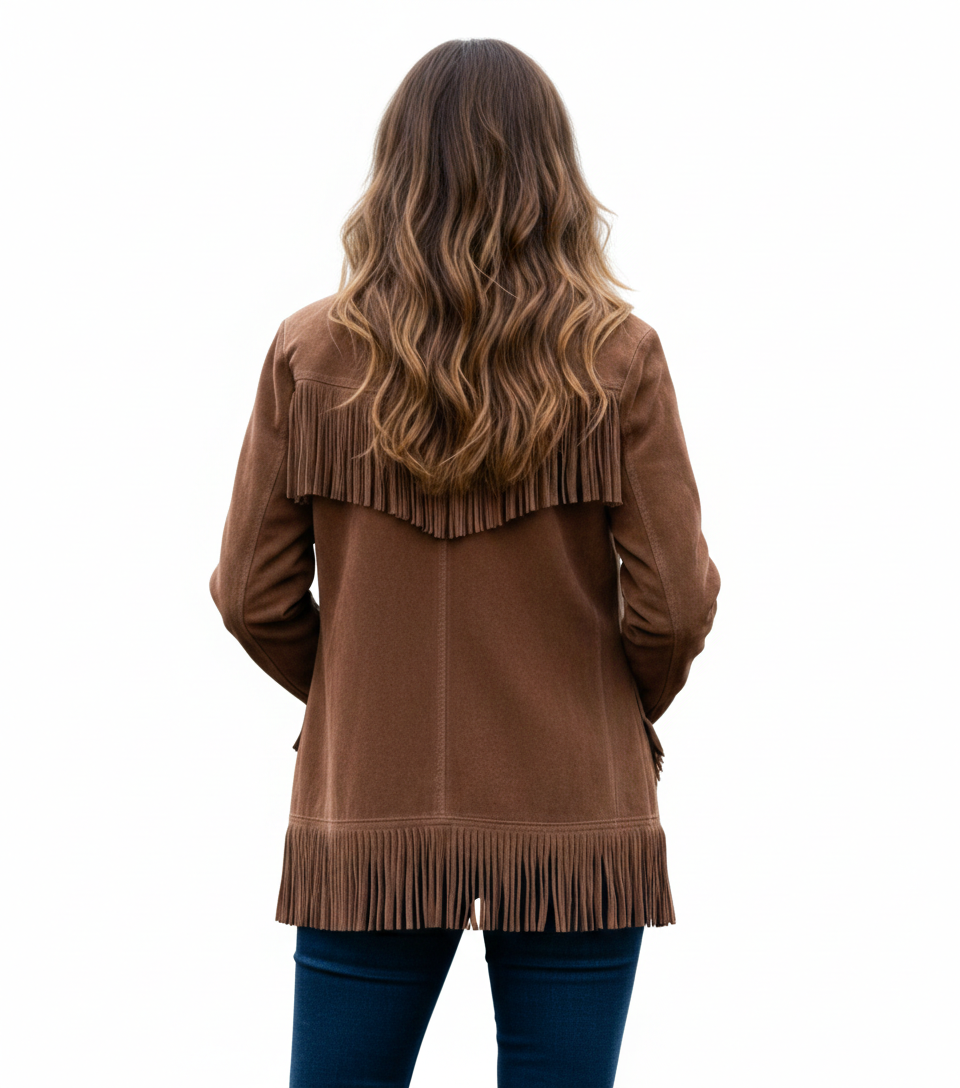 Women's Suede Fringe Coat