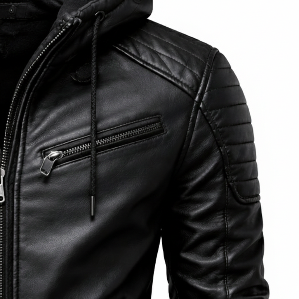Men's Vanguard Hooded Leather Jacket