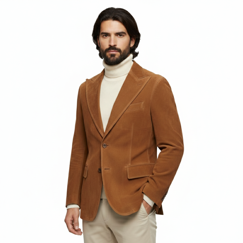 Men's Suede Tailored Blazer