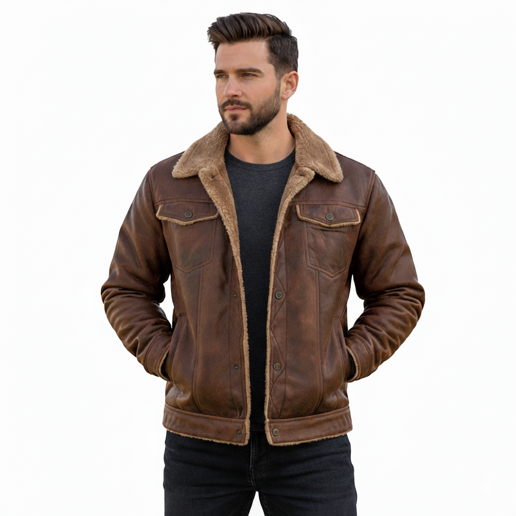 Men's Heritage Leather Shearling Jacket