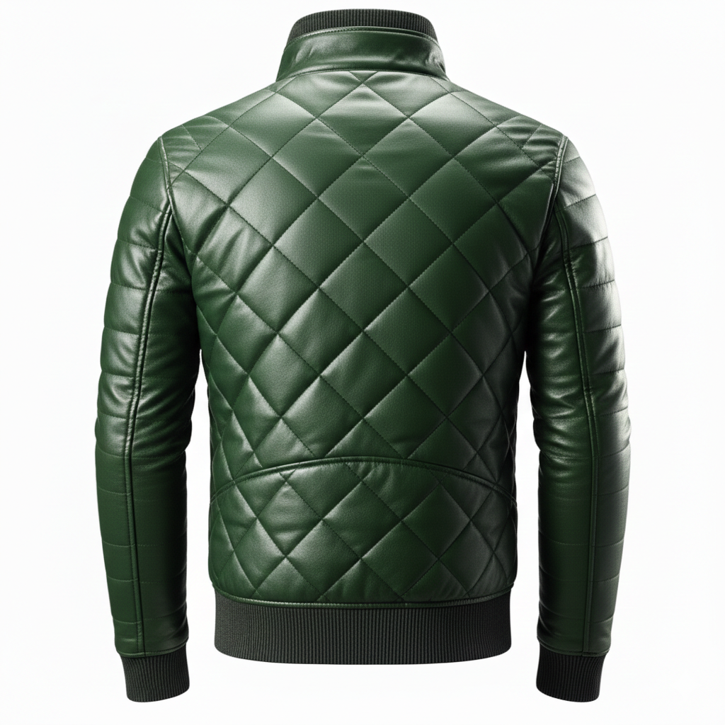 Men's Emerald Puffer Leather Jacket