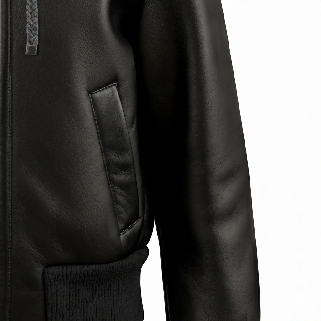 Women's Shearling-Lined hooded Leather jacket