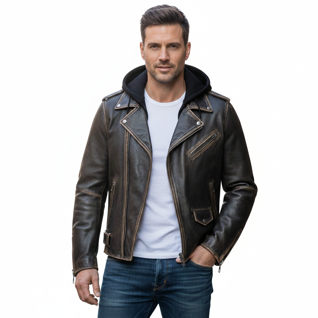 Men's Ironwood Hooded Leather Jacket