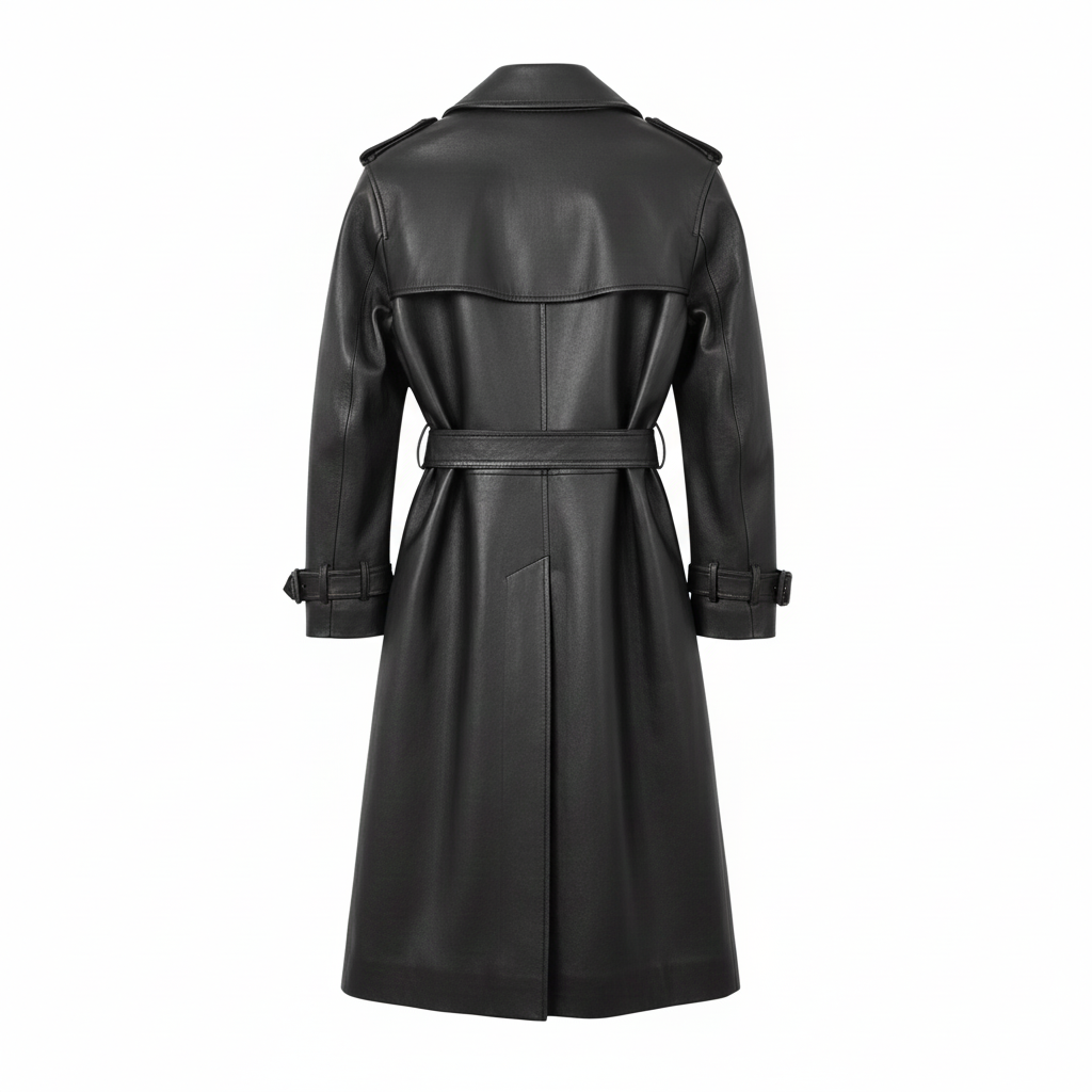 Women's Full-Length Leather Trench