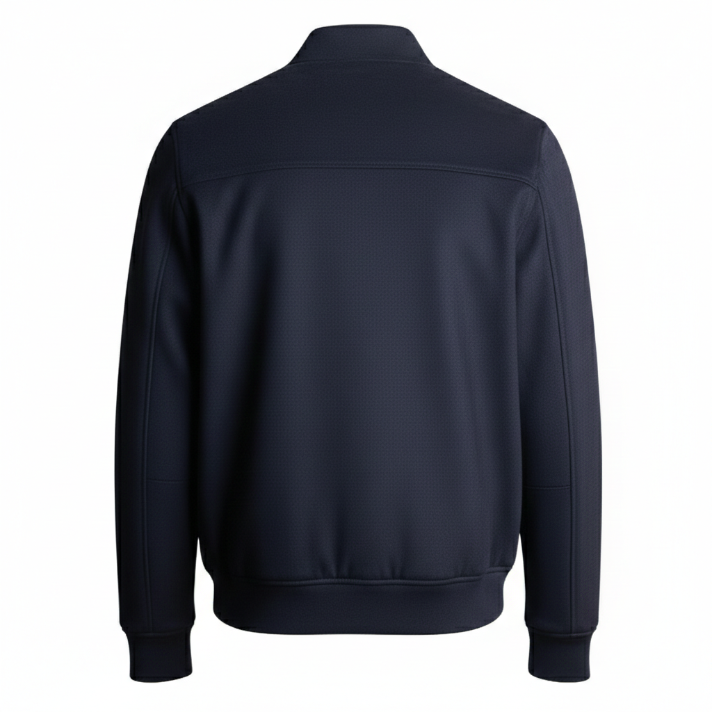 Men's Navy Suede Bomber Jacket