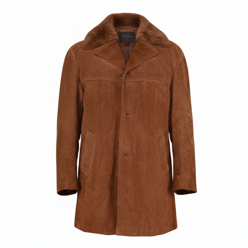 Men's Suede Shearling Long Coat
