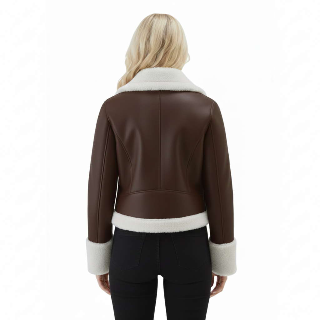 Women's Espresso Aviator Shearling Jacket