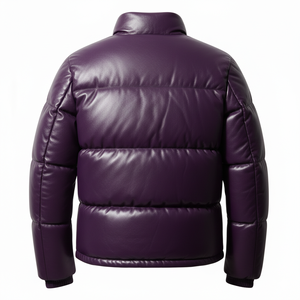 Women's Violet Leather Puffer