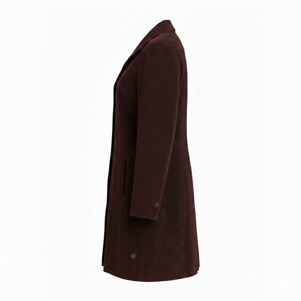Women's Dark Vine Suede Long Coat