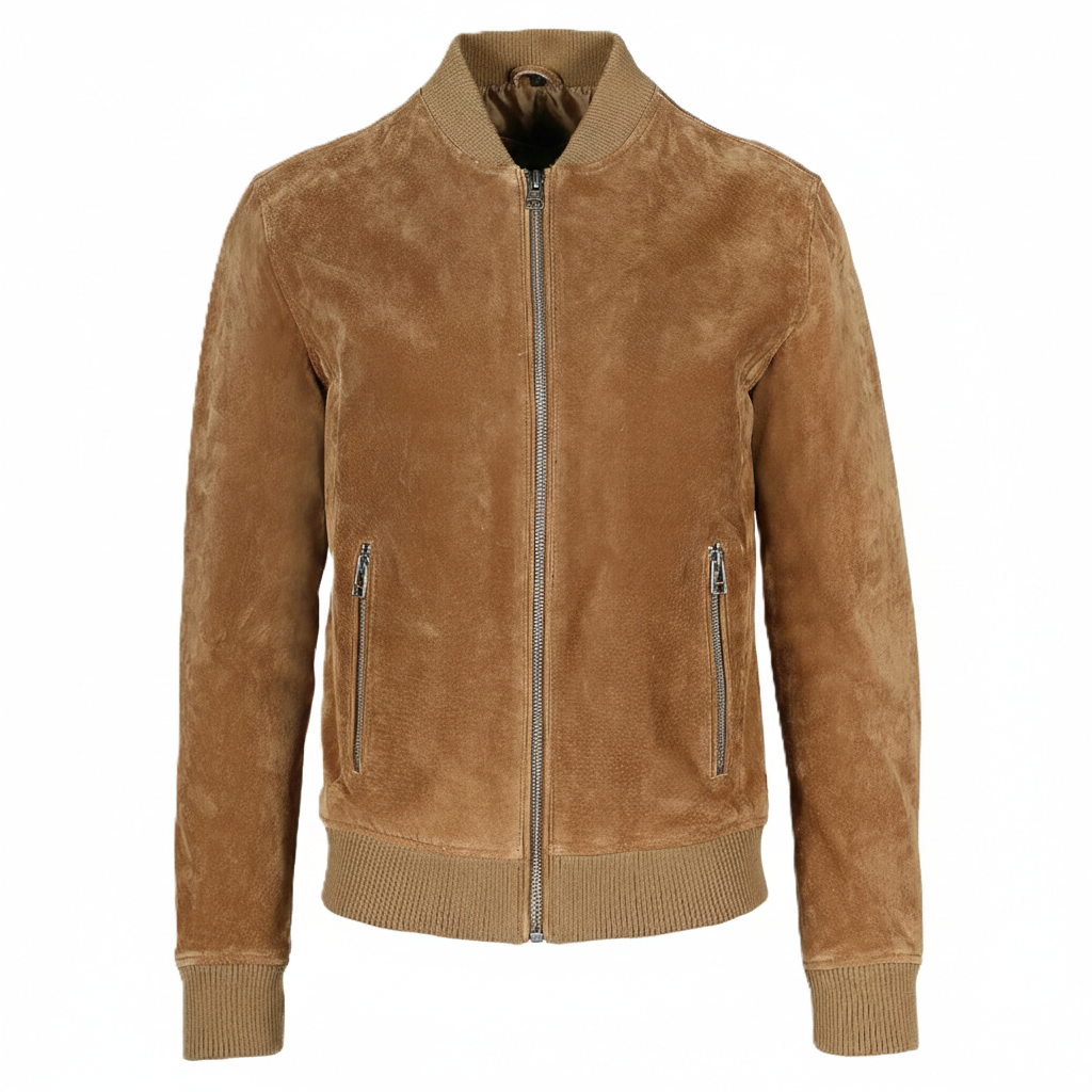 Men's Suede Bomber Jacket