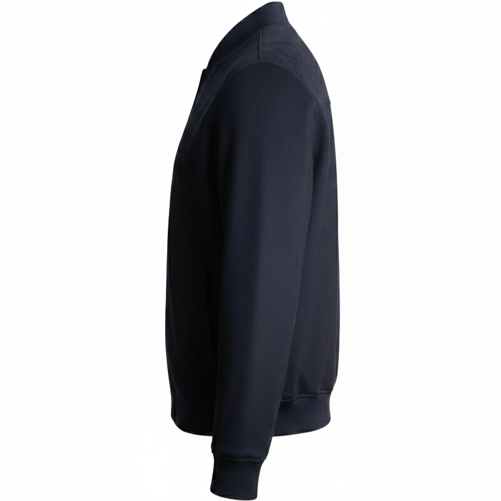 Men's Navy Suede Bomber Jacket