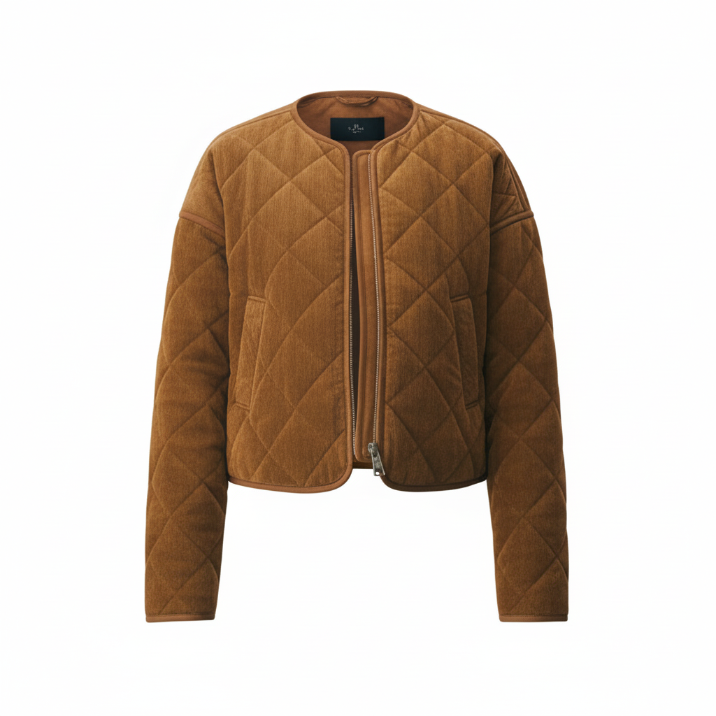 Women's Diamond-Quilted Suede Jacket
